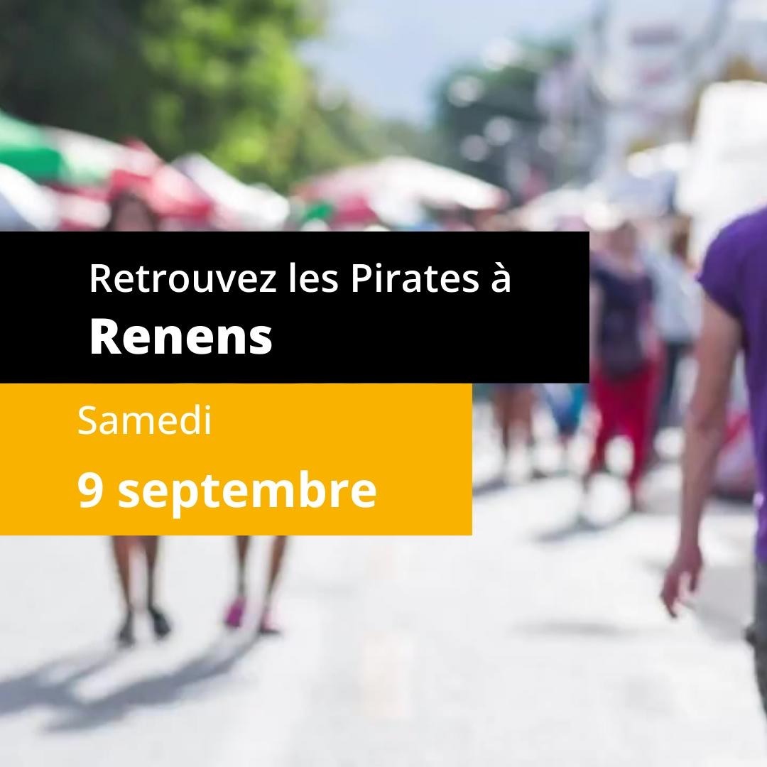 Retrouvez les Pirates à Renens, Samedi 9 septembre 2023